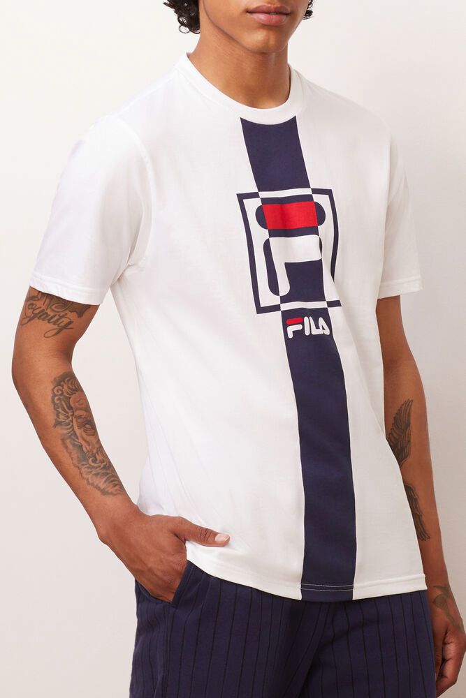 Fila T-Shirt Wes Mens White - India WMC-582107